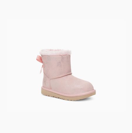 UGG Mini Bailey Bow II Shimmer Pink Boots for Kids (MWKR63175)